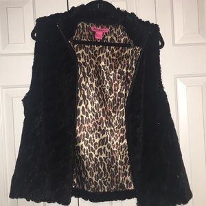 Betsey Johnson black sparkly vest